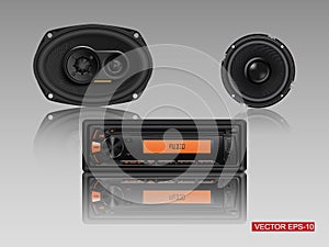 Car audio with speakers.