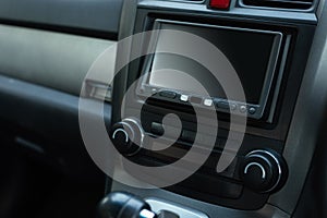 Car audio system front panel.