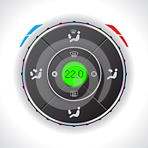 Car auto climatronic gauge with green LCD photo