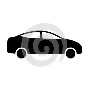 Car Auto Modern Shape Black Silhouette Icon. Automobile Vehicle Transport Machine Sedan Glyph Pictogram. Wheel