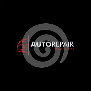 Car auto repair logo icon with gear and car silhouette