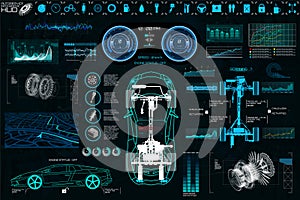 Car Auto Service, Modern Design HUD, Diagnostic Car