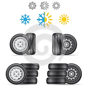 car auto tire set all season winter summer