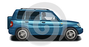 Car, auto, vehicle icon or symbol. Transport, offroader vector illustration