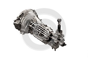 Ð° car automatic transmission part. on white background