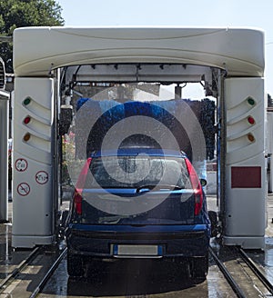 Car in Automatic Washing