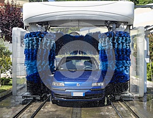 Car in Automatic Washing