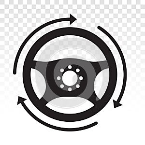 Car / automobile steering wheel or driving wheel flat icon on a transparent background