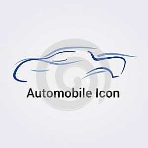 Car Automobile Vehicle Icon Illustration Drawing Vector - Dynamic silhouette - Isolated - Modern Design