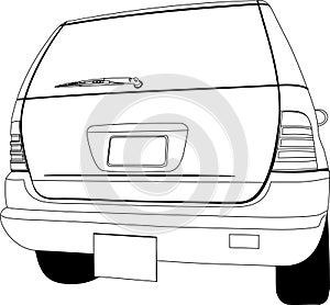 Car back view outline