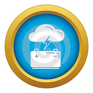 Car battery icon blue vector isolated