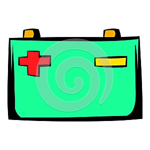 Car battery icon cartoon