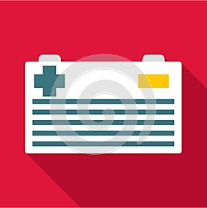 Car battery icon, flat style