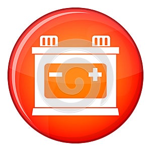 Car battery icon, flat style