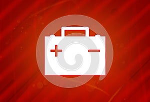 Car battery icon isolated on abstract red gradient magnificence background