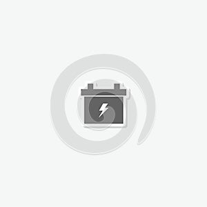 Car battery icon sticker isolated on gray background