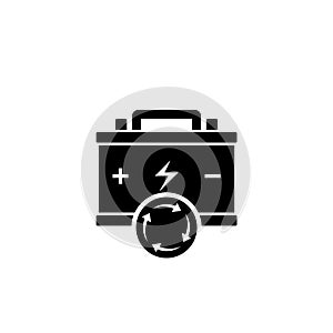 Car battery replacement glyph icon isolated on white background