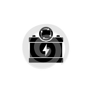 Car battery replacement glyph icon isolated on white background