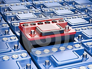 Car battery on white background.