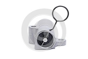 Car belt tensioner isolated on the white background. Spare parts.