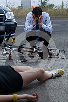 Car bike accident