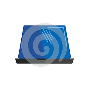 Car blue flasher light sign isolated. Vector illustration