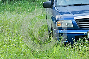 Auto Blau gras Management gras auto geht landschaft 