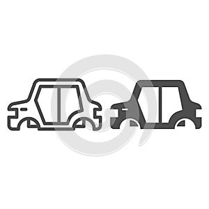 Car body line and glyph icon. Car frame vector illustration isolated on white. Car part outline style design, designed