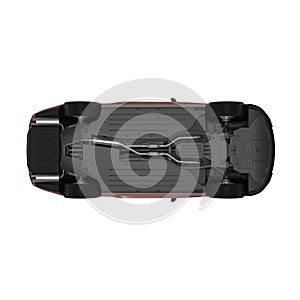 Car Bottom Isolated on White 3D Illustration