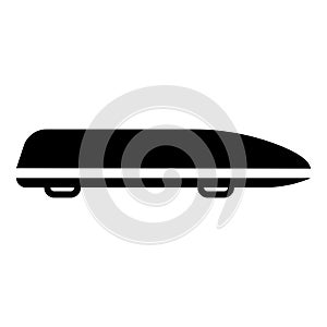 Car box auto roof carrier load trunk cargo roofbox icon black color vector illustration image flat style