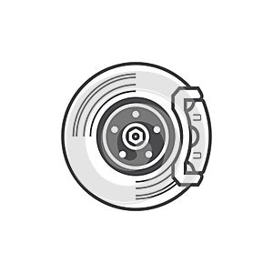 Car brake, brake disc icon