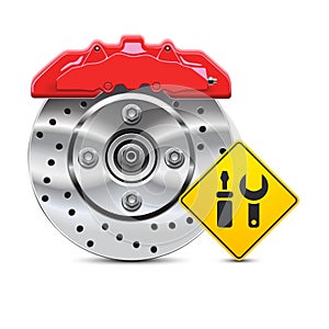 Car brake disc service icon