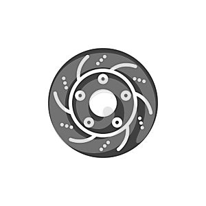 Car brake disc vector icon