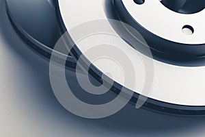 Car brake discs, close-up view