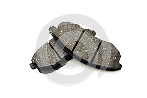 Car brake pads on white