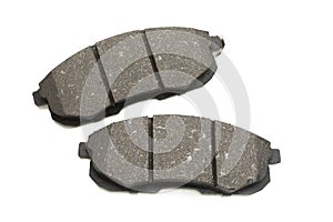 car brake pads on white background