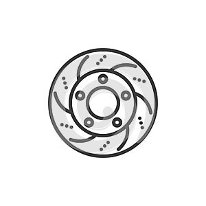 Car Brake Rotor line icon.