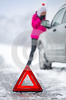 Car breakdown in winter seasone