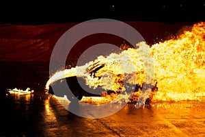 Car Burning, nightshot