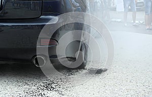 Car burnout with smoke