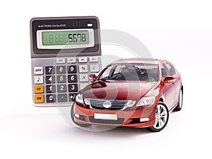 Car and calculator concept
