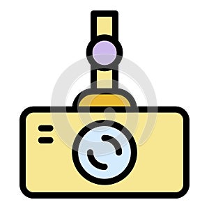 Car cam icon color outline vector