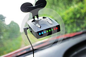 Car camcorder display. Video recorder to record the traffic situation while driving your car.