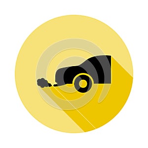 car carbon monoxide icon in long shadow style