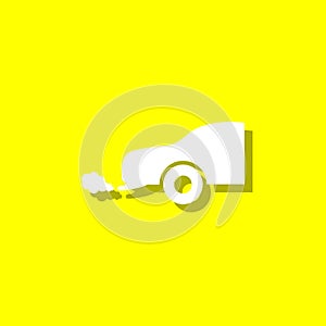car carbon monoxide white icon with shadow
