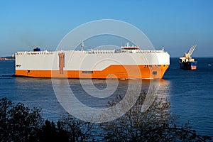 Car Carrier Underway to Sea photo