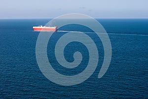 Car Carrier and Ocean Aerial View