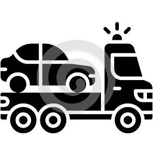 Car carrier trailer icon, car accident and safety related vector illustration