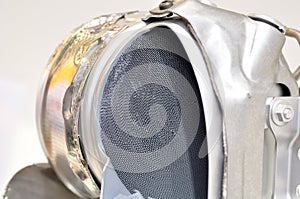 Car catalyst with stee meshl filling, selective focus