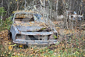 Car cemetery in Sweden